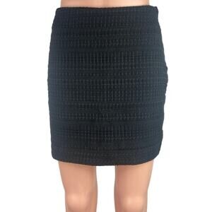 H&M Women's Black Side Zipper Business Career Bodycon Pencil Mini Skirt Size 6